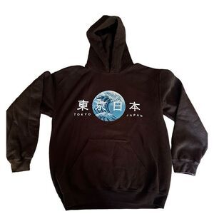 Popular Poison Tokyo Japan Hoodie Men Medium Long Sleeve Pocket Sweatshirt Kanji